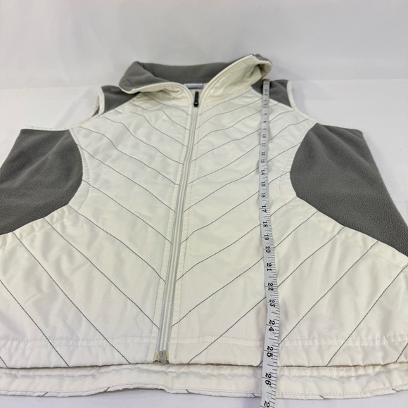 Columbia Lightweight Quilted Vest Gray and White XL full zip with pockets - Picture 6 of 15